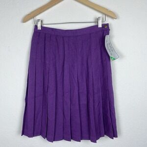 Vtg Norton Mcnaughton 10 Pleated Skirt Knee Length Purple USA Made Academia Prep